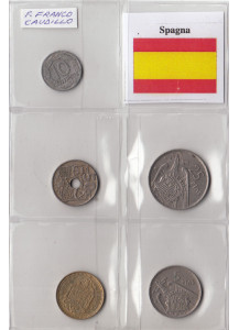 Spagna set composto da 5 monete buona conservazione periodo Francisco Franco